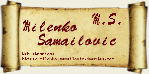 Milenko Samailović vizit kartica